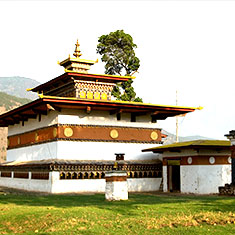 Chimi Lhakhang monastery dedicated to the famous saint Drukpa Kuenley