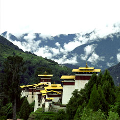 Trongsa Dzong built on a strategic location overlooking the Mangde chhu
